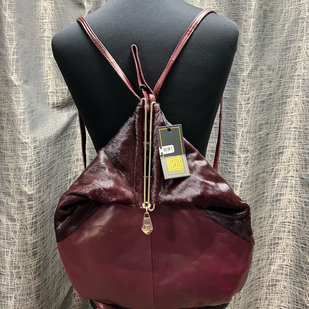 Pour La Victoire Burgundy Leather Backpack